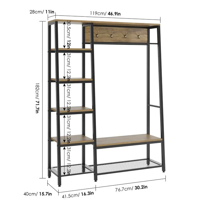 Ravishing Living Bedroom Shoe Coat Hang Storage Organizer Rack Decor - waseeh.com