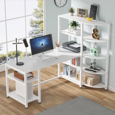 Space Savin Modern Computer Work Station Desk Organizer Table - waseeh.com